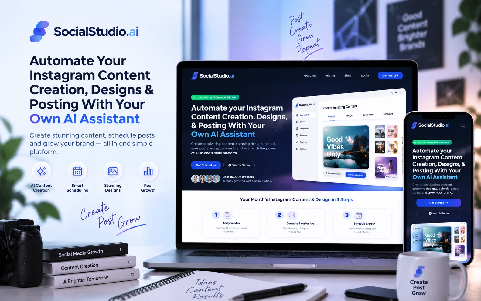 Preview of SocialStudio.ai: AI Instagram Assistant